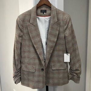 1. State Gathered Tartan Preppy Plaid Suit Blazer Jacket Size Large NWT